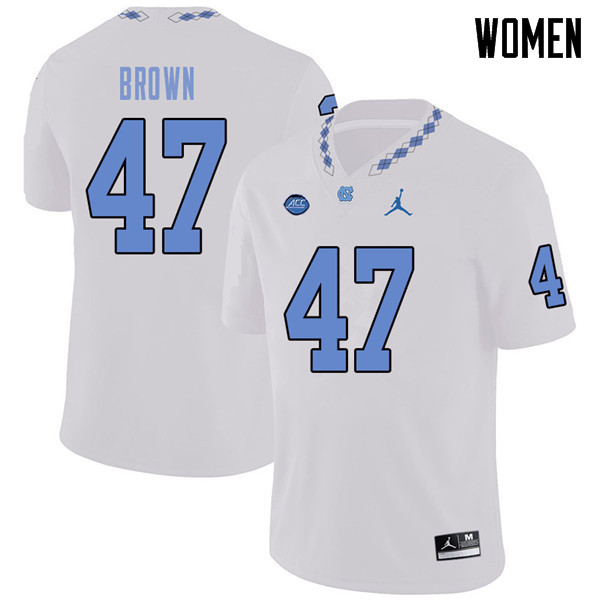 Jordan Brand Women #47 Zach Brown North Carolina Tar Heels College Football Jerseys Sale-White